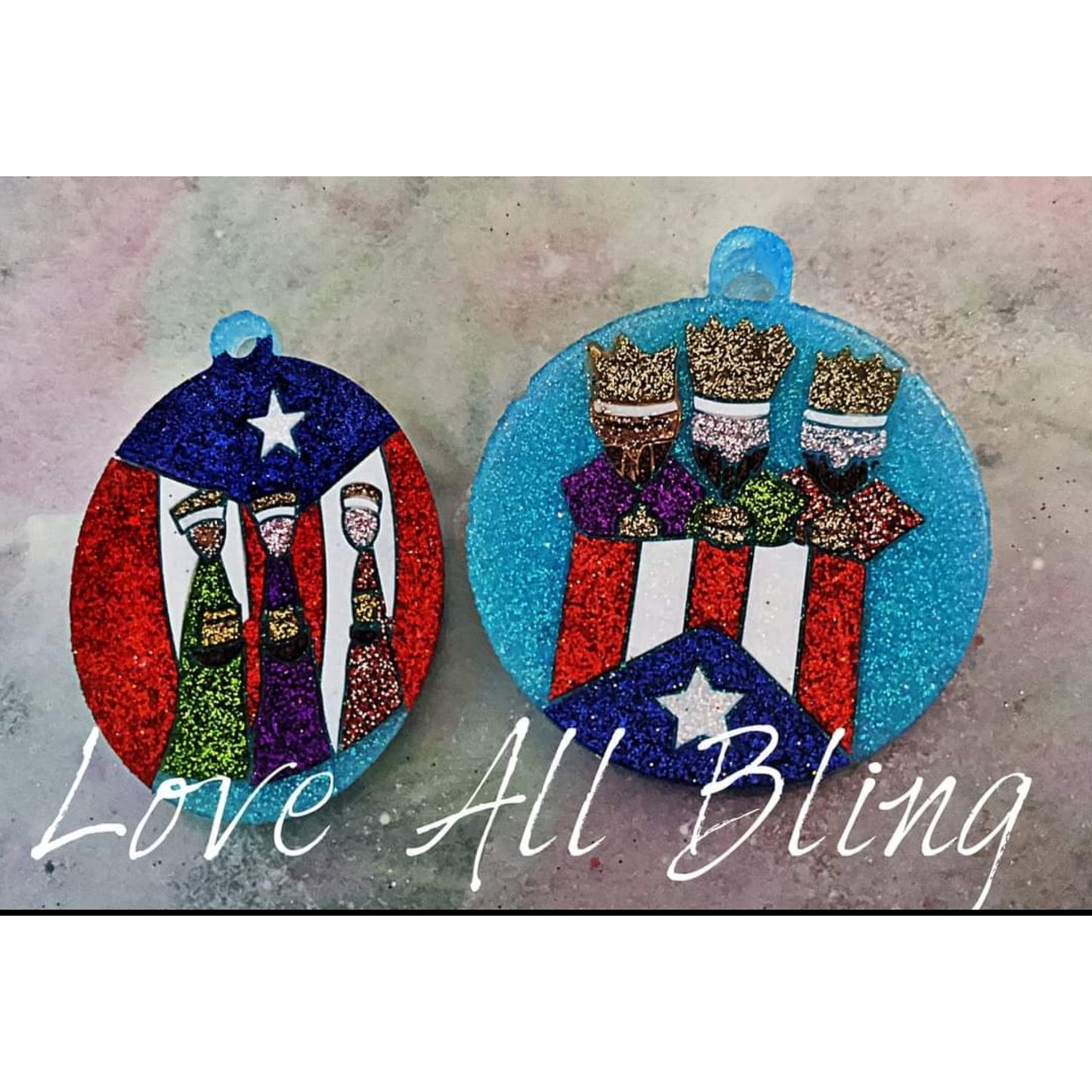 Three Kings PR Flag circle/ Oval / Reyes Magos
