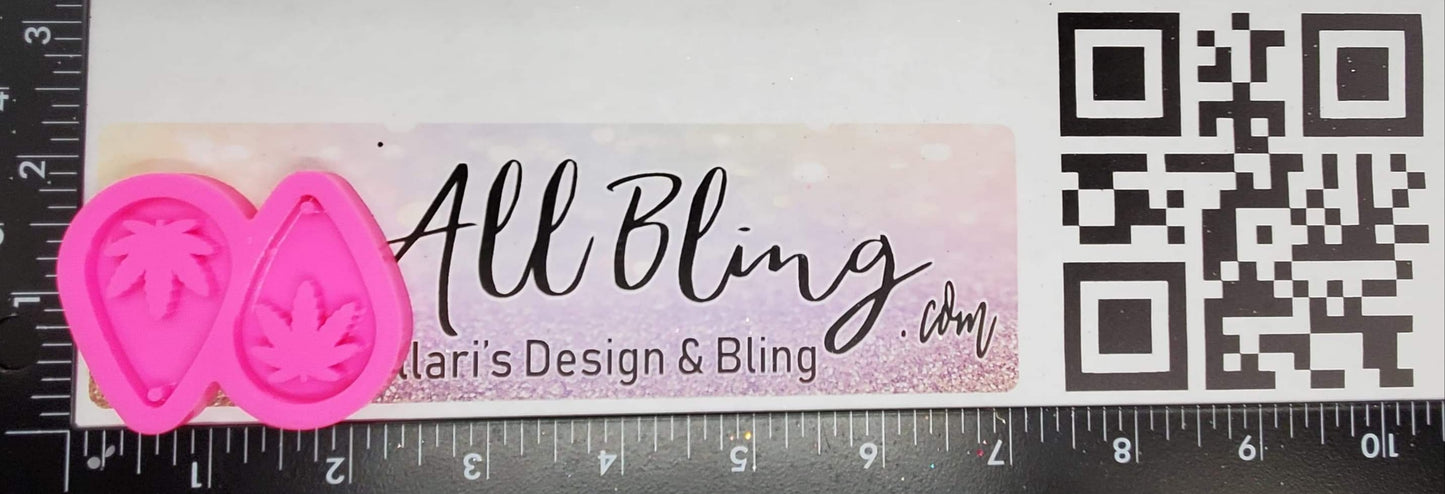 Cannabis (Hemp) small drop earring silicone mold